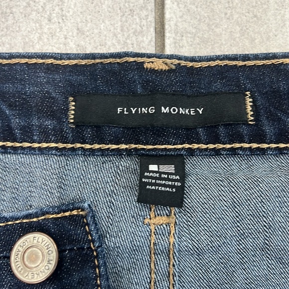 Flying Monkey Womens Denim Dark Wash Button-Up Pocketed Skirt - Picture 2 of 7